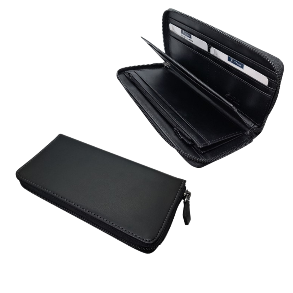 Ascot genuine leather purse with zip closure, showing 13 card pockets, 4 bank note sections, and zipped coin compartment, gift boxed